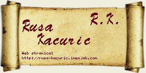 Rusa Kaćurić vizit kartica